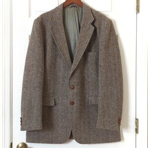Tailored Classics by Levi Strauss 80's Vintage Tweed Wool Blazer Jacket Gray 42L